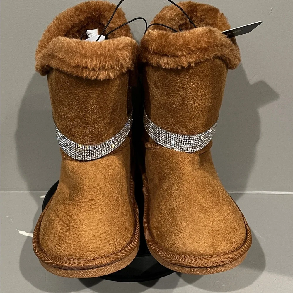 Bebe Brown Boots with Sparkling Strap